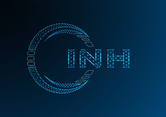 Naklejka premium INH low poly letter logo vector design. INH lower poly logo design. Low poly logo.
