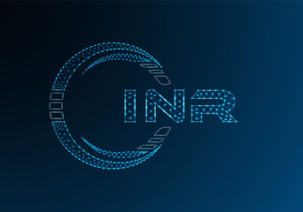 INR low poly letter logo vector design. INR lower poly logo design. Low poly logo.