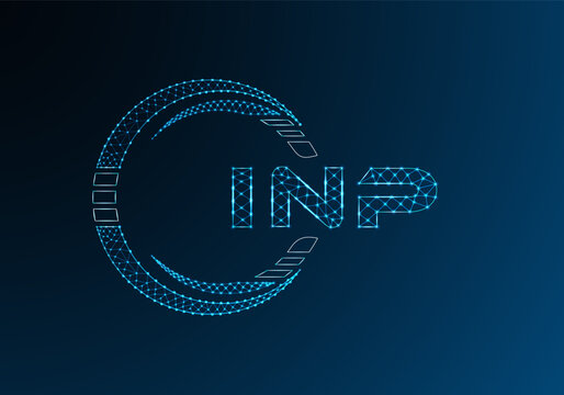 INP low poly letter logo vector design. INP lower poly logo design. Low poly logo.