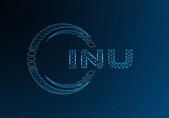 INU low poly letter logo vector design. INU lower poly logo design. Low poly logo.