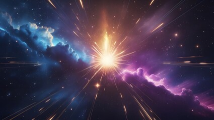 Fototapeta premium The abstract background of the universe's explosion in deep space,