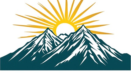 A beautiful image of mountain peaks and a radiant sun