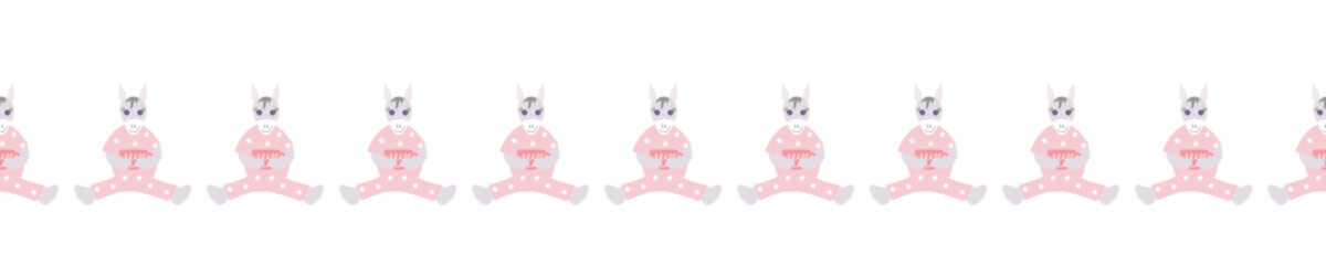 Christmas decorative border with donkeys