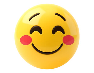 Fototapeta premium Smiling Emoji with Blushing Cheeks