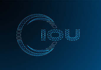 IOU low poly letter logo vector design. IOU lower poly logo design. Low poly logo.