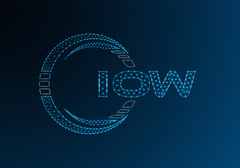 IOW low poly letter logo vector design. IOW lower poly logo design. Low poly logo.