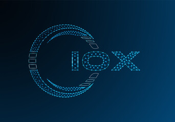 IOX low poly letter logo vector design. IOX lower poly logo design. Low poly logo.
