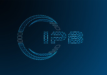 IPB low poly letter logo vector design. IPB lower poly logo design. Low poly logo.