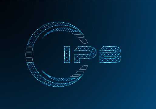 IPB low poly letter logo vector design. IPB lower poly logo design. Low poly logo.