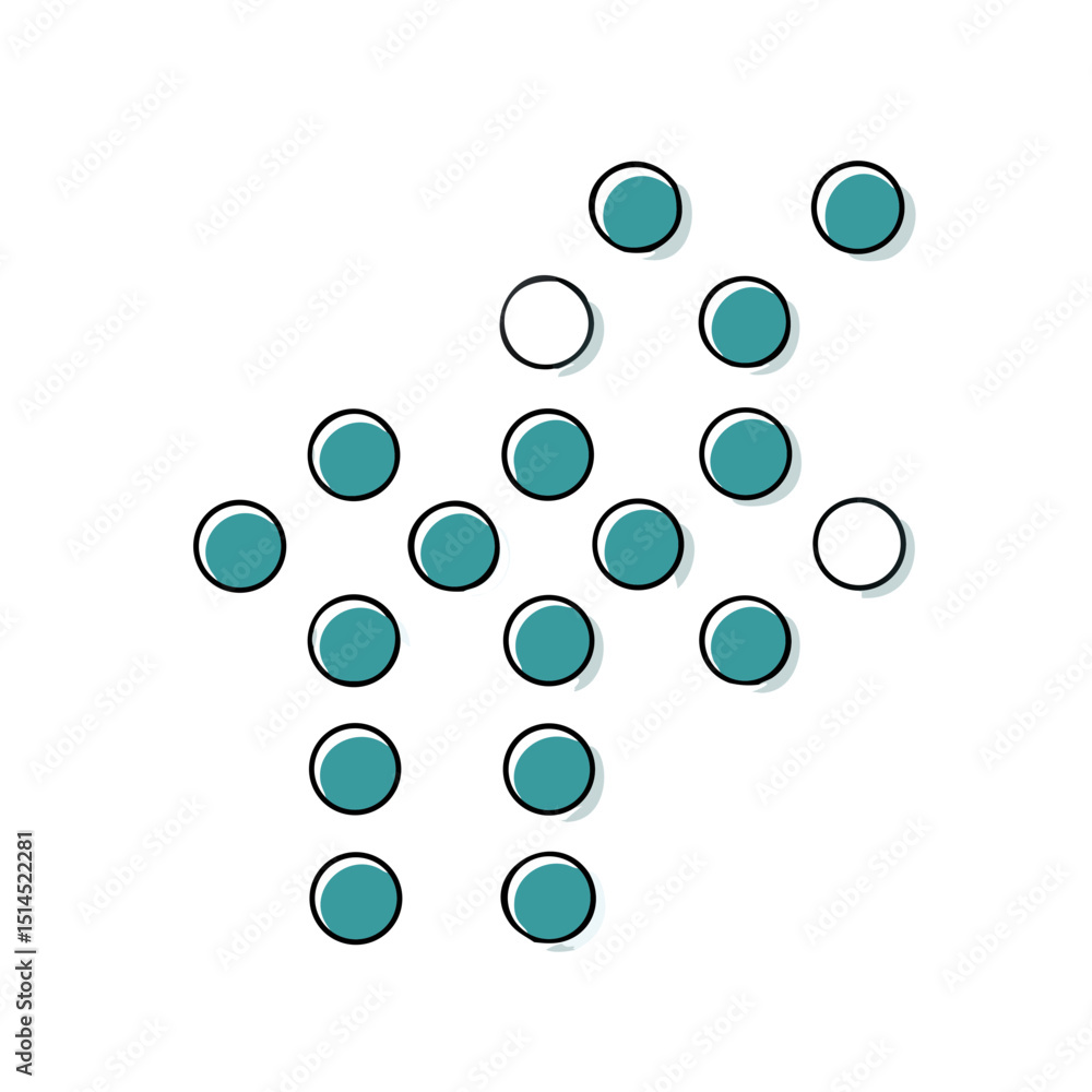 Poster abstract representation of braille dots in geometric pattern