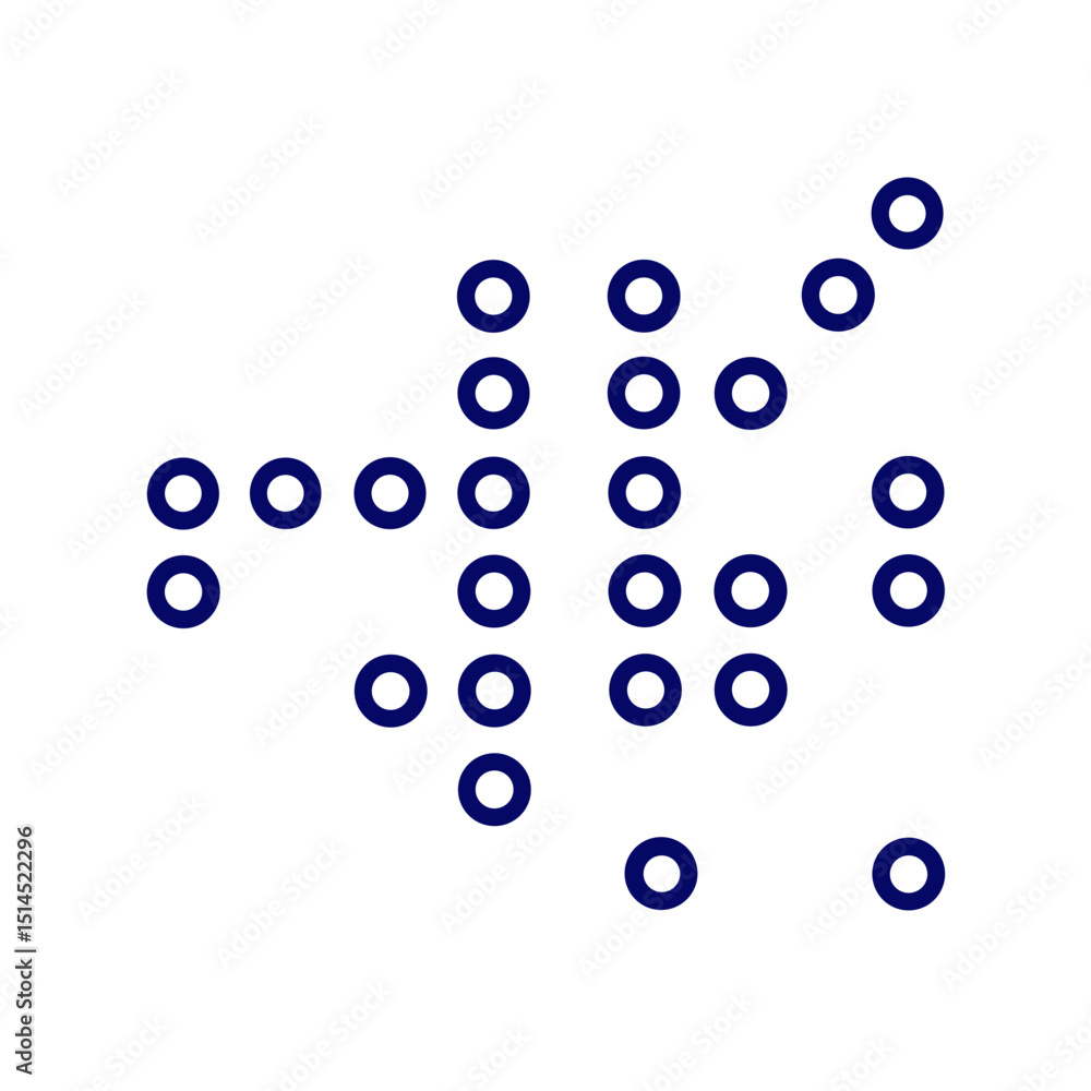 Poster abstract data visualization shaped like braille dots concept