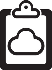 Cloud clipboard icon representing storage data copying digital and online notes ideal for computing management productivity apps workflows