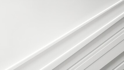 Obraz premium Clean minimal white backdrop shows parallel ridges flowing diagonally across the surface with subtle shadows and lighting highlighting textures