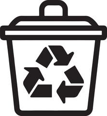 Trash bin with recycle symbol representing waste management recycling eco-friendly disposal environmental conservation sorting and sustainable practices for ecological awareness