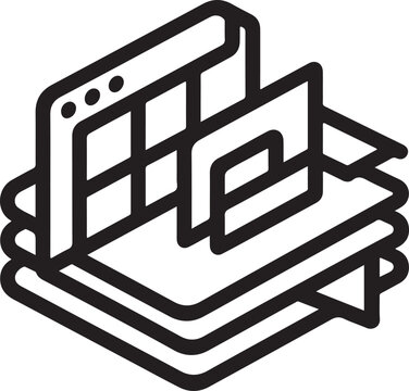 Windows tabs icon representing multitasking browsing and user interface design ideal for software technology productivity experience web development projects