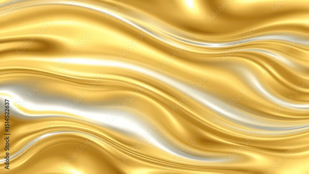 Poster golden shimmer creates an elegant and opulent textured surface with flowing, undulating shapes and f