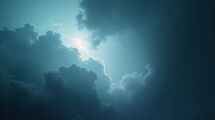 Dramatic Storm with Lightning and Vortex Above the Sky