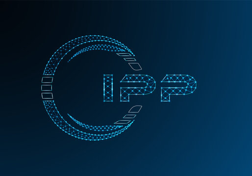 IPP low poly letter logo vector design. IPP lower poly logo design. Low poly logo.