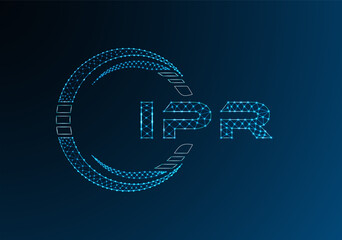 IPR low poly letter logo vector design. IPR lower poly logo design. Low poly logo.