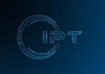 IPT low poly letter logo vector design. IPT lower poly logo design. Low poly logo.