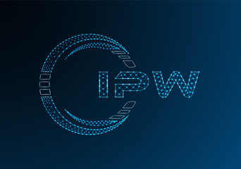 IPW low poly letter logo vector design. IPW lower poly logo design. Low poly logo.