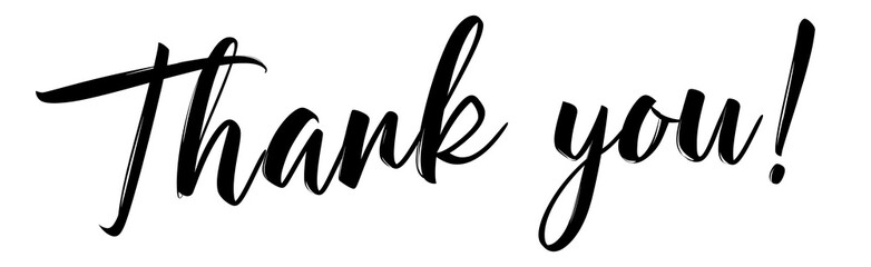 Obraz premium Thank you script text on transparent background. Black handwritten 