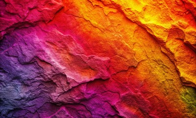 Fototapeta premium Yellow orange red magenta purple. Gradient. Abstract. Toned rough stone surface texture. Macro. Colorful background with copy space for design. Wide banner. Panoramic. Birthday, Valentine.