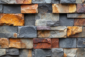 Slate block wall.