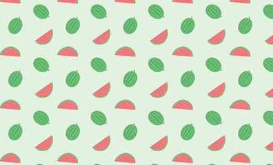 summer sweet watermelon vector pattern. cute cartoon hand drawn seamless pattern with watermelons. garden fruit pattern