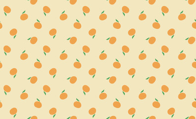 summer vector fruit semaless pattern with oranges. juicy png tangerine pattern. cute hand drawn citrus pattern