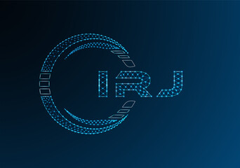 IRJ low poly letter logo vector design. IRJ lower poly logo design. Low poly logo.