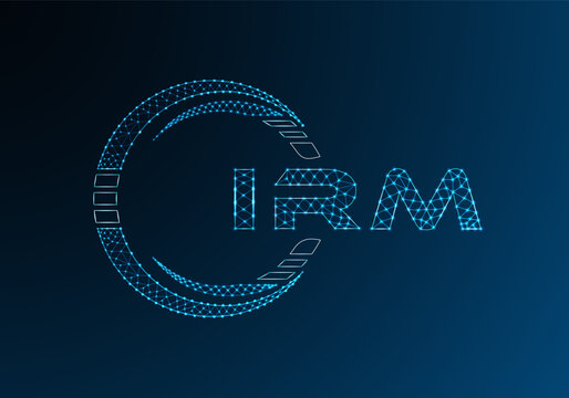 IRM low poly letter logo vector design. IRM lower poly logo design. Low poly logo.