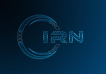 IRN low poly letter logo vector design. IRN lower poly logo design. Low poly logo.