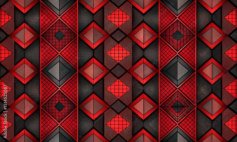 Poster black red abstract geometric pattern with squares. background with space for design. web banner. wid