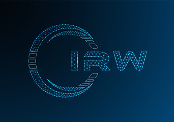 IRW low poly letter logo vector design. IRW lower poly logo design. Low poly logo.