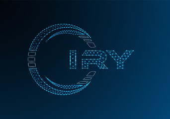 IRY low poly letter logo vector design. IRY lower poly logo design. Low poly logo.