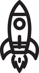 Rocket launch icon symbolizing innovation progress and new beginnings for technology business growth space exploration success milestones