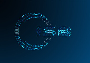 ISB low poly letter logo vector design. ISB lower poly logo design. Low poly logo.