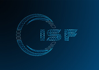 ISF low poly letter logo vector design. ISF lower poly logo design. Low poly logo.