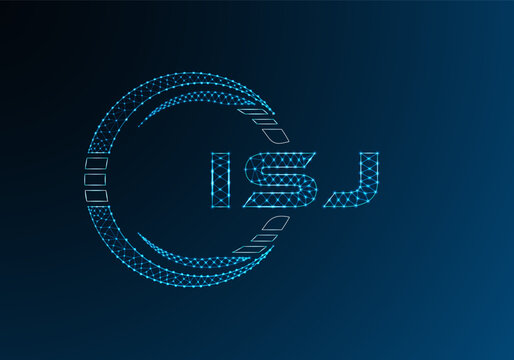 ISJ low poly letter logo vector design. ISJ lower poly logo design. Low poly logo.