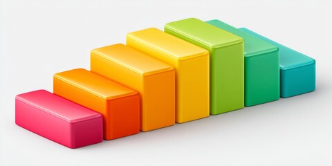 Fototapeta premium 3D isometric infographic with stacked bar charts and colorful layers