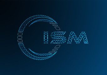 ISM low poly letter logo vector design. ISM lower poly logo design. Low poly logo.