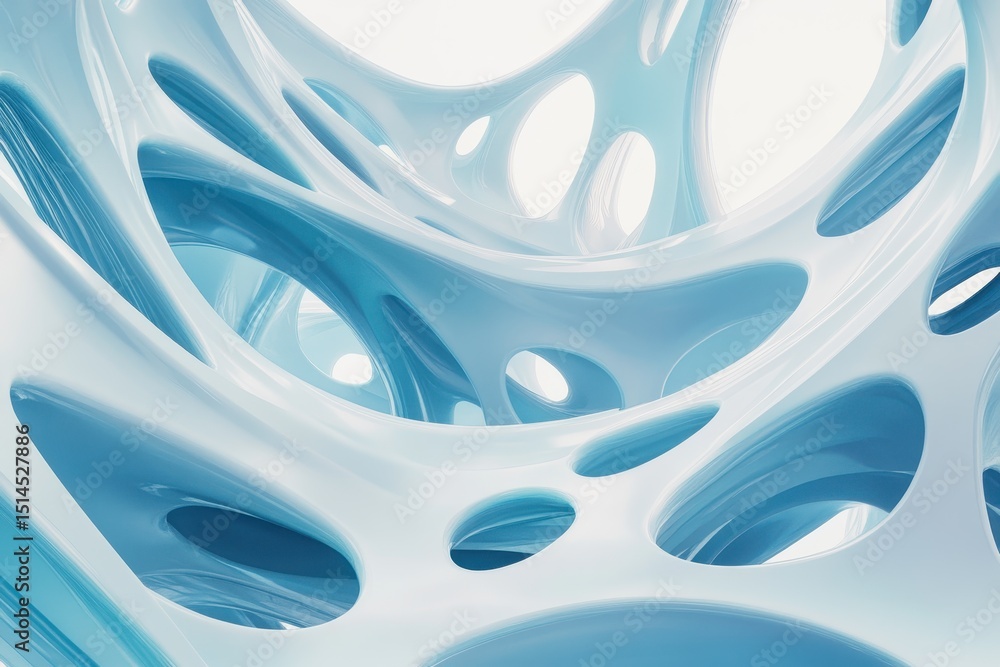 Aufkleber futuristic blue network design with seamless fluid shapes and intricate patterns in modern technolog