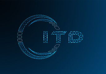ITD low poly letter logo vector design. ITD lower poly logo design. Low poly logo.