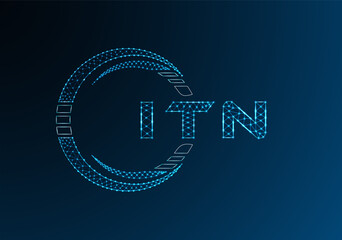 ITN low poly letter logo vector design. ITN lower poly logo design. Low poly logo.