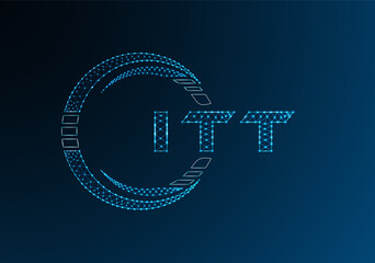 ITT low poly letter logo vector design. ITT lower poly logo design. Low poly logo.