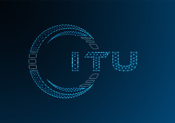 ITU low poly letter logo vector design. ITU lower poly logo design. Low poly logo.