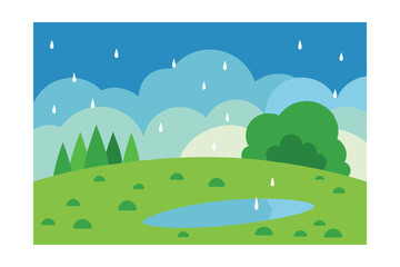 summer landscape with trees