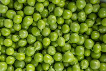 extreme close-up of fresh green peas