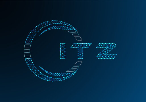 ITZ low poly letter logo vector design. ITZ lower poly logo design. Low poly logo.